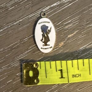 Vintage Holly Hobby Pendant with Blue and Black Design